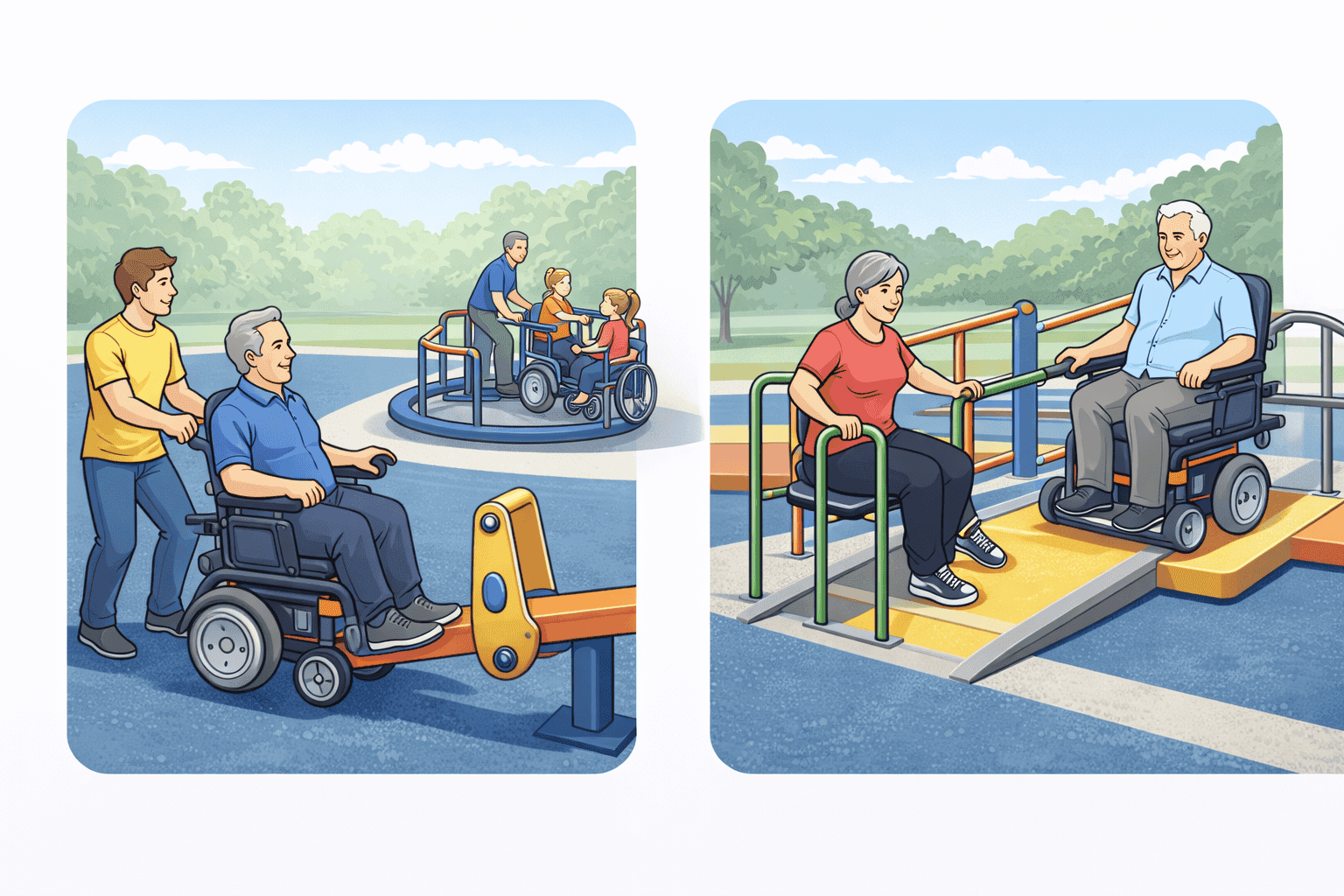 Inclusive play in vibrant surroundings