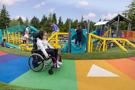 Research shows that many playgrounds still contain physical and environmental barriers that limit access and participation for disabled children